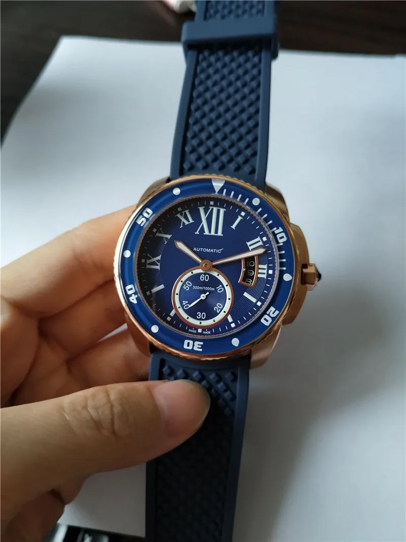 Najlepsze zegarki Mężczyzna Męskie Kalendarz Czarna tarcza Automatyczne zegarki mechaniczne na rękę CA07229S