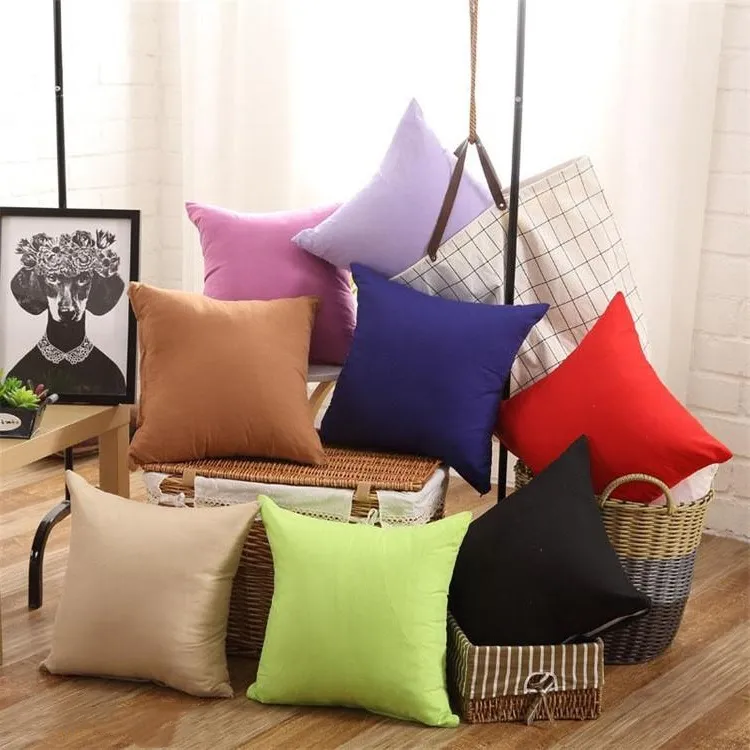 Newest Pillowcase Pure Color Polyester White Pillow Cover Cushion Cover Decor Pillow Case Blank Christmas Decor Gift 45 * 45CM IB273