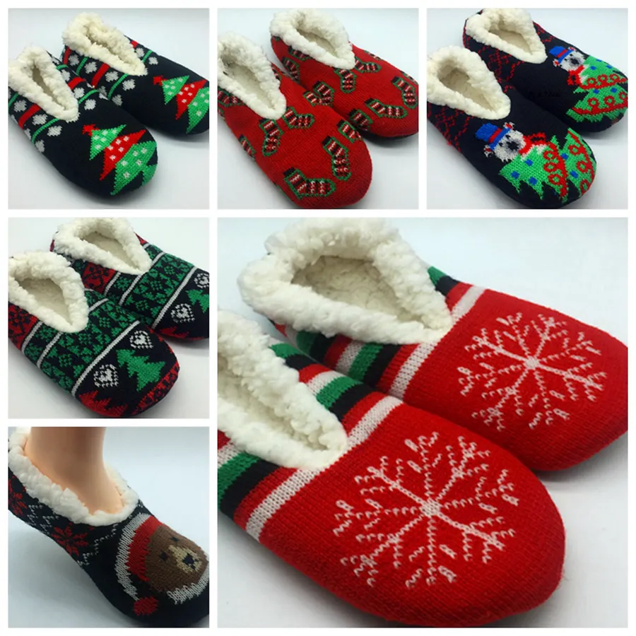 Kvinnor Julklassisk Applique Slip Socks Lady Slip Socks House Slipper Socks Mysiga tofflor för kvinnor RRA2026