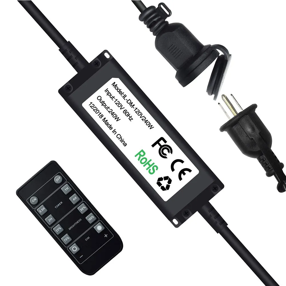 Dimmers, Outdoor Dimmer For String Lights, 240W/500W Wireless Remote Control Auto Off Switch