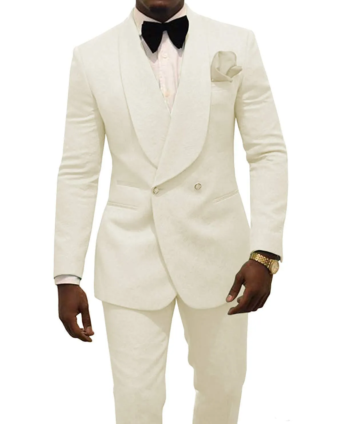 Groom Tuxedos Groomsmed Groomsmen Shawl Lapel Men Suits Wedding/Prom/Dinner Man Blazer Bants Tie A372