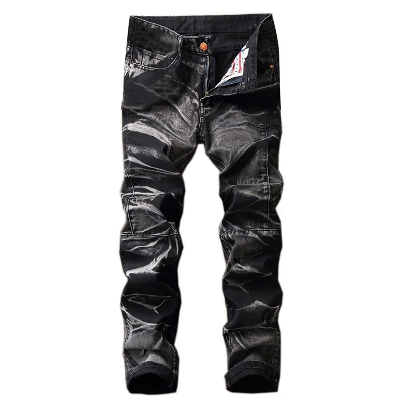 Jeans skinny retrò uomo moda pantaloni denim pantaloni da moto dritti pantaloni slim casual Hip Hop uomo Vaqueros Hombre senza cintura229p