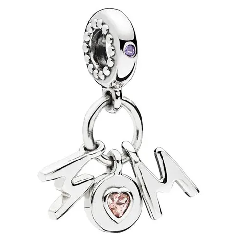 Hoge Kwaliteit Authentieke S925 Sterling Zilver Perfect Mom Dangle CZ Charm Hanger Fit voor Pandora Armband DIY Bead Charms