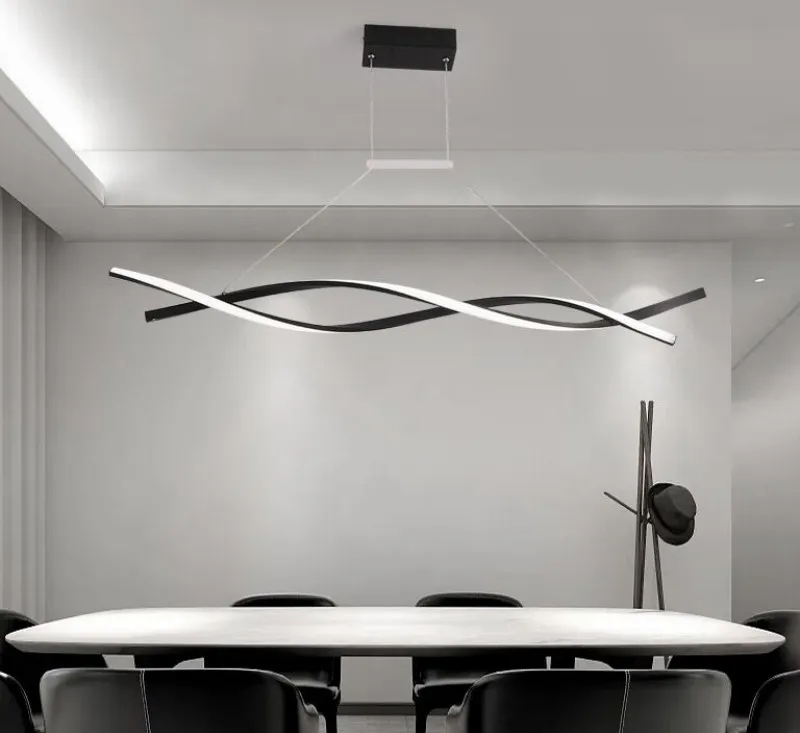 Matt svart eller grå minimalistisk modern ledd hängande ljus för vardagsrum matsal kök rum hängande lampa fixtures myy