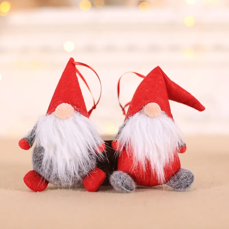 Nieuwe kerstpop ornamenten pluche tomte poppen decoratie huis bruiloft kerstfeestje decor voor kind rood Xmas Tree Ornament