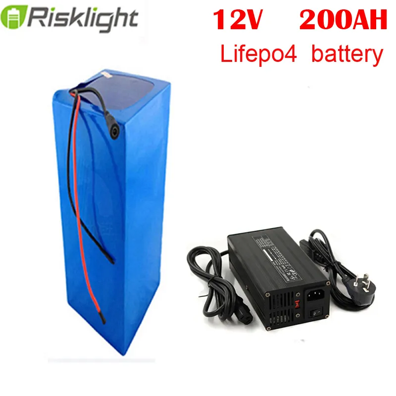 Batterie lithium-ion lifepo4 12V, 200ah, à cycle profond, pour camping-car, système solaire, yacht, chariots de golf, stockage et voiture