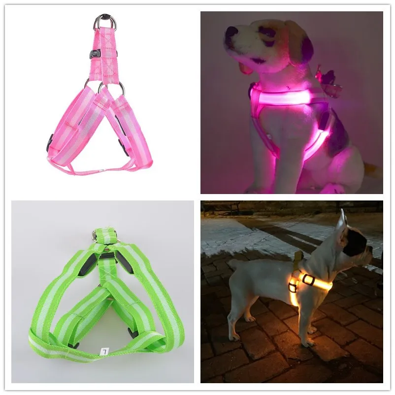 Harnais pour chien LED Réglable Harnais pour chiot Respirant Harnais pour  chien M