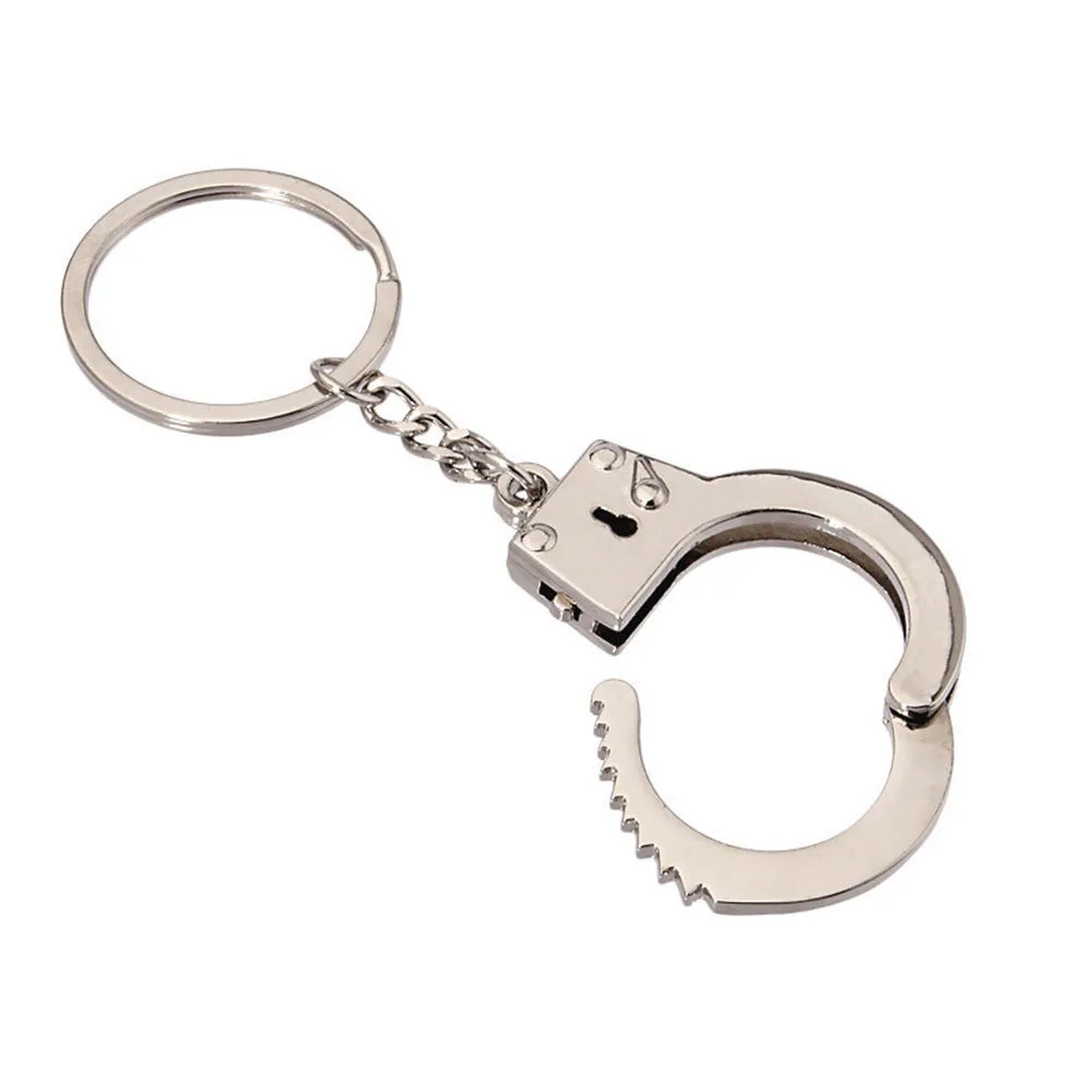 Simulation handcuffs metal keychain car wallet other pendant jewelry shape chic novelty