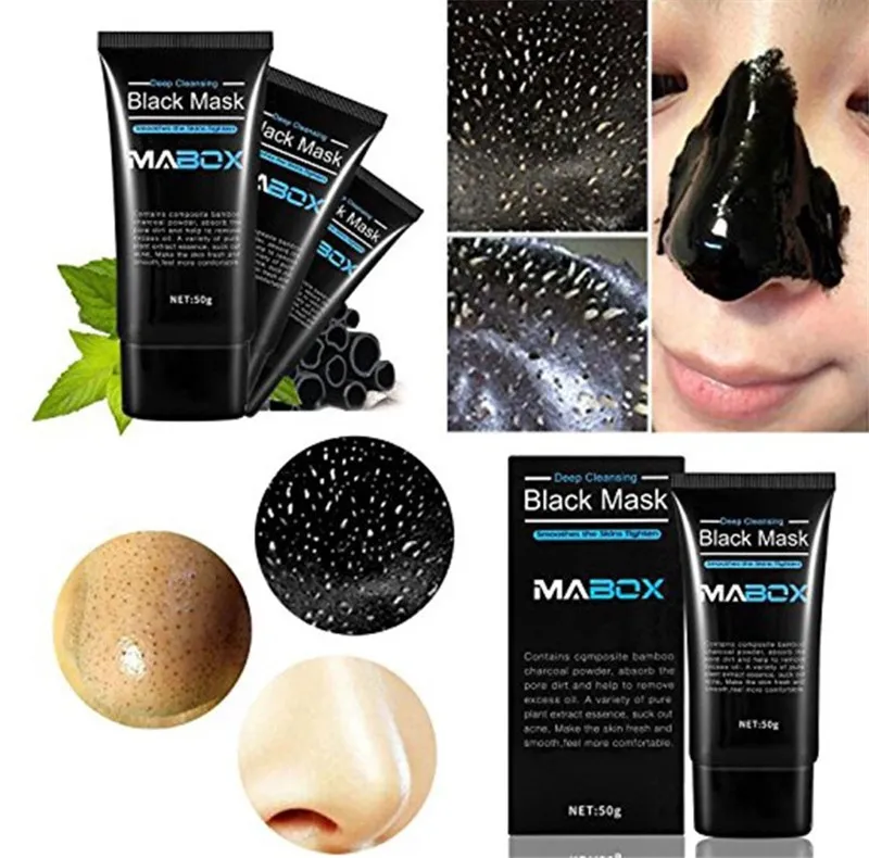 Mabox Black Mask Peel Off Bamboo Charcoal Purifying Blackhead Remover Mask Deep Cleansing för acnecars fläckar ansiktsmask