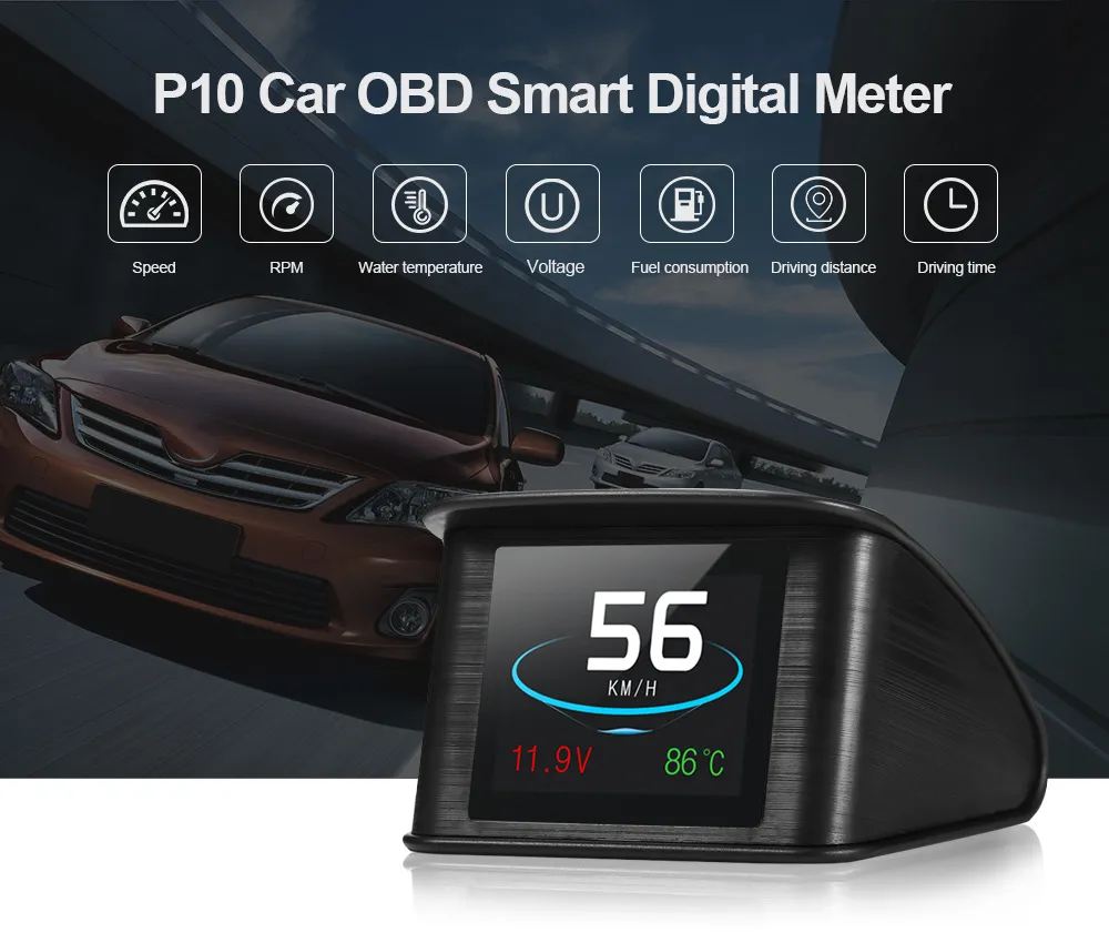 P10 Vehicle OBD2 Smart Digital HUD Display Clear Head Up Monitor For Real  Time Driving Data From Ravpower, $7.86