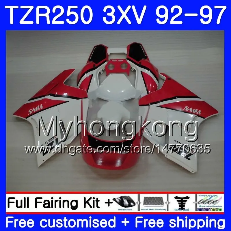 Kit para YAMAHA TZR 250 3XV YPVS TZR-250 capota branca 92 93 94 95 96 97 245HM.19 TZR250R RS TZR250 1992 1993 1994 1995 1996 1997 Carenagem