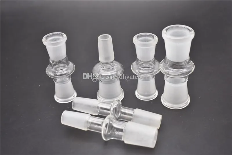 Drop Drop Drop Adapter Hurtownie Adaptery Do Bongs 18 mm do 14 mm z męskimi kobietami szlifierskimi ustami Wyczyść najgorętszy szklany adapter