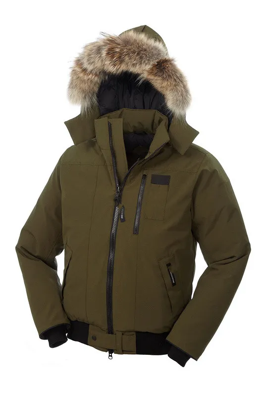 Vintermän ner på jackor Borden-Bomber Parka Real Raccoon Huva päls krage kappa ner mäns tjocka varma parkor svart utlopp utomhussport