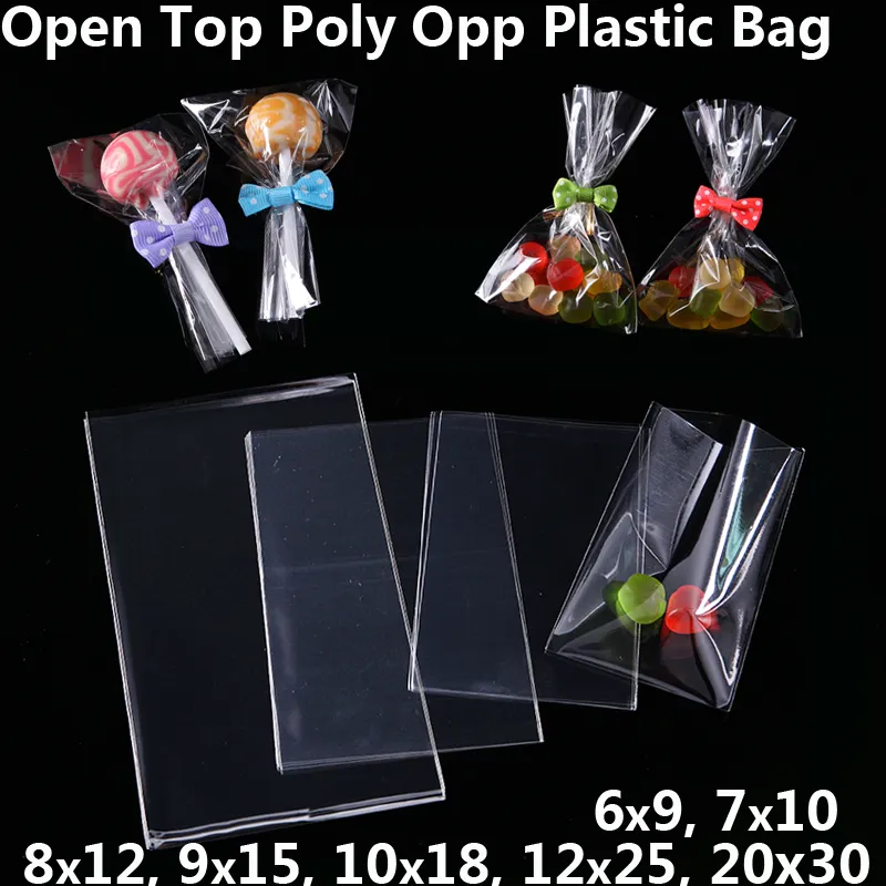 Clear Poly OPP Plastic Bags for Cookie Jewelry Food Packaging Bag Wedding Christmas Birthday Party Candy Bag Gift Pouch Baggie