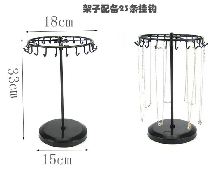 Mode 15 33 18 cm Rotary Jewelry Kvinnlig mannequin Display Stand Holder Earring Iron Frame Necklace Holder Accessories Base Storag270s