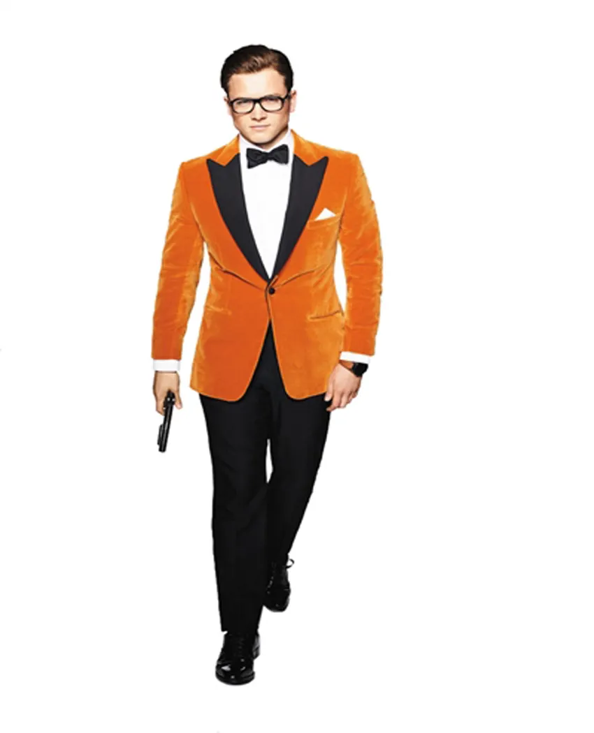 Fluwelen blazer voor heren, effen kleur, twee knopen, smoking, smoking