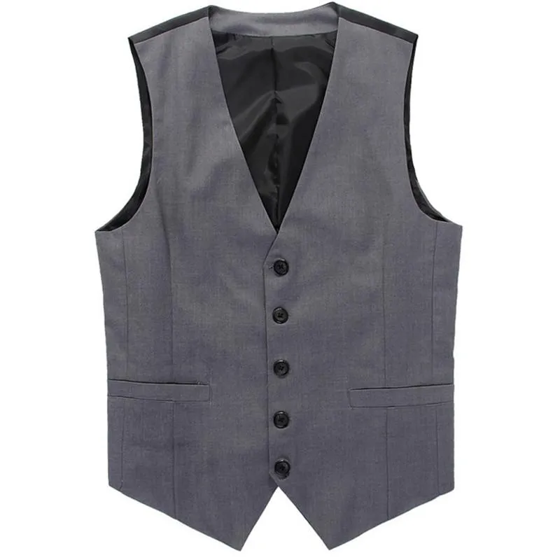 Wholesale Grey Slim Fit Dress Vests For Men David Beckham Formal Mens Suit Vests Wedding Sleeveless Jacket Blazer Chaleco Hombre