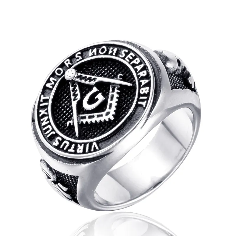 Hurtownia-3 sztuk Moda Mason Master Masonic Pierścionek Męski Ze Stali Nierdzewnej Ze Stali Nierdzewnej 316L Sun and Moon Gwiazda Gold and Silver Ring Jewelry Gifts