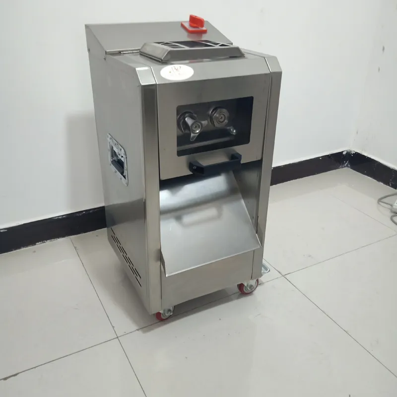 Máquina de cortador de carne de aço inoxidável comercial 220kg / H Double incision máquina de corte máquina cortada carne shredded / machine em cubos