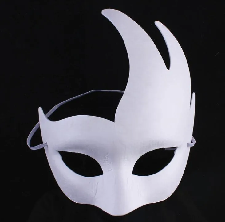 1/5pcs DIY Full Face White Masks Halloween Costumes DIY Blank Paper  Painting Mask Dance Ghost
