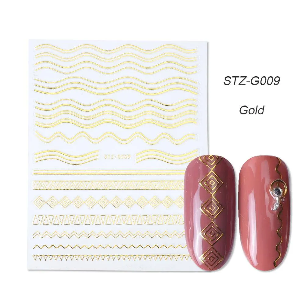 gold silver 3D stickers STZ-G009 gold