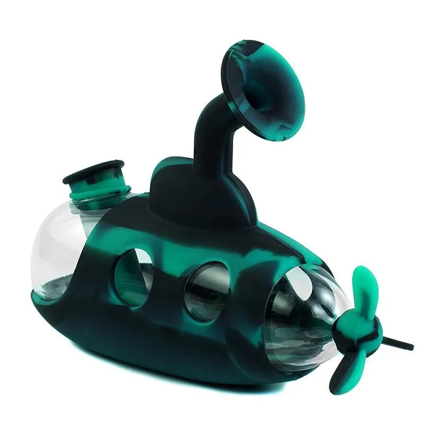 Подводная лодкаﾠводопровод стеклянная курительная трубка стеклянный бонг пищевой силиконовые водопроводные трубы кальян кальян Dab