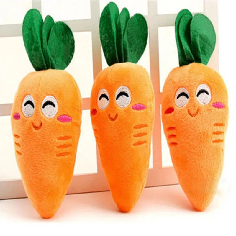 Carrot Plush Chew Squeaker Toy Vegetables Shape Pet Finger Toys Puppy Dog  Carrot Plush Chew Squeaker Finger Toys From Esw_house, $0.67