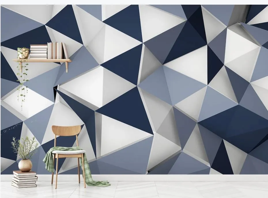Modern Minimalist Geometric Stereo Pattern Geometric Wallpaper For ...