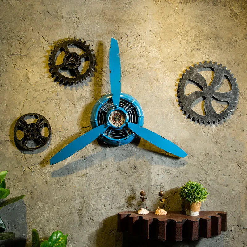 Helice De Avion De Aire Industrial De es Reloj De Pared De Metal Silencioso Y Pantalla HD Adorno Retro De Avion Manualidades Decorativas De 66 41 DHgate
