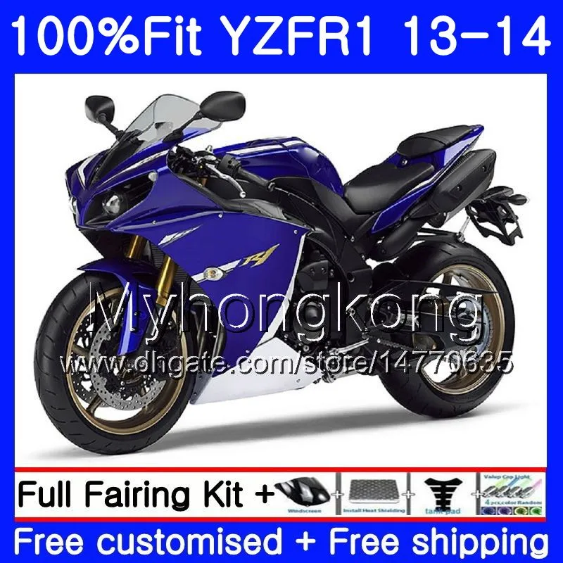 YAMAHA YZF 1000 YZF R 1 YZF1000 YZF R1 için enjeksiyon Gövdesi 13 14 242HM.36 YZF-1000 YZF-R1 YZFR1 2013 2014 Tam Kaporta Kiti koyu mavi stok