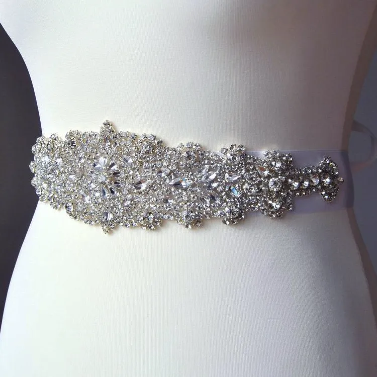 Ivory Color Handmade Beaded Crystal Wedding Bridal Sash New Luxurious Satin Wedding Belts Hot Selling Wedding Sashes