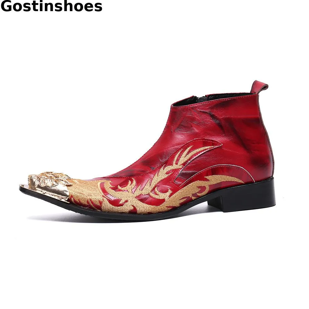 Mens red boots clearance sale