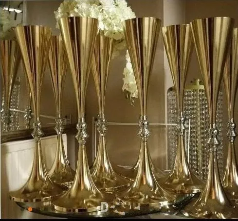 70 cm 27 inç Tall Beyaz Gümüş Düğün Çiçek Vazo Parti Dekorasyon Bling Masa Centerpiece Köpüklü Ziyafet Yol Kurşun Dekor