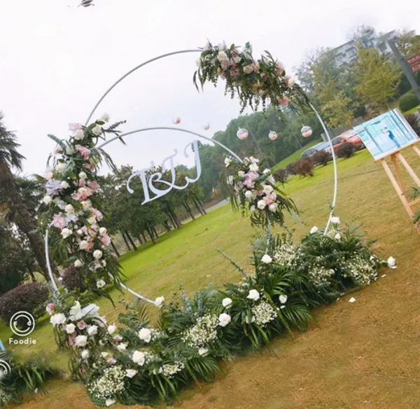 Customize DIY Wedding Decor Wrought Iron Ring Arch Background Single