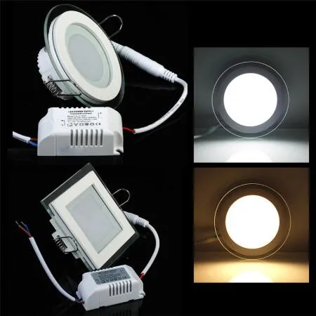 عكس الضوء LED لوحة زجاج ضوء راحة النازل SMD 5730 سقف مصباح 6W / 12W / 18W بارد دافئ الأبيض LED الإضاءة