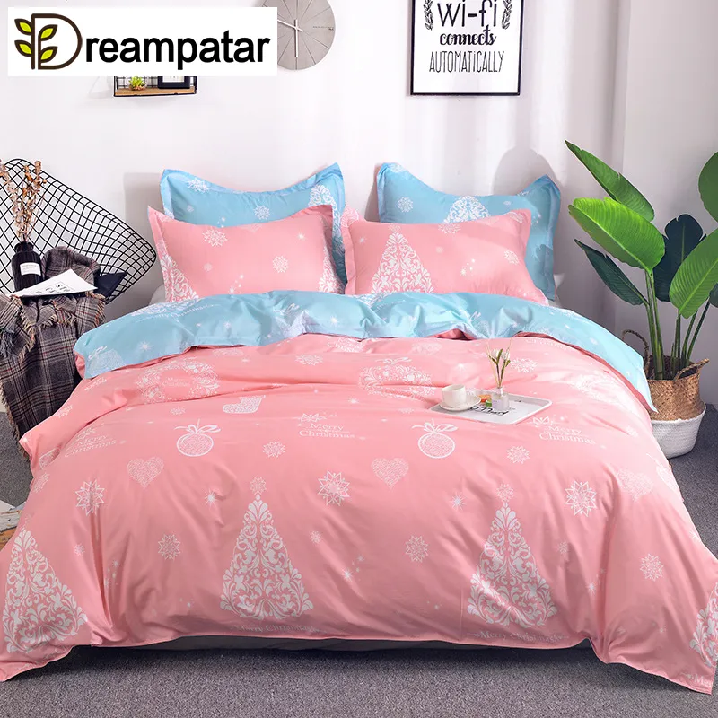 Dreampatar Fashion Christmas Snowflake Active Print Soft Home Bedding Single Quilt Double Large Comfort Bedding Set BY170A