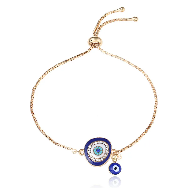 Neue Türkei Kristall Blue Evil Eye Armbänder für Frauen viel Glück Elefant Hamsa Hand von Fatima Liebe Charme verstellbare Armbänder Schmuck