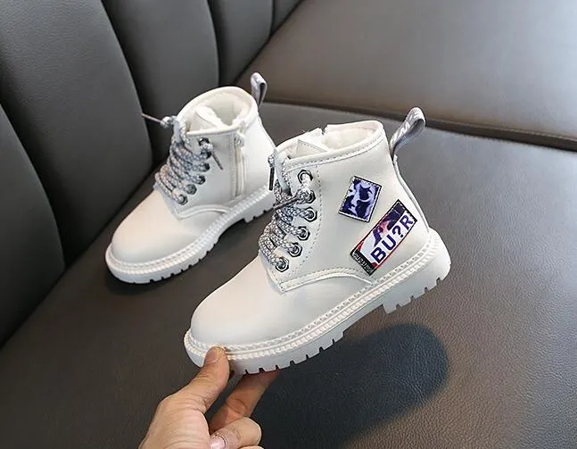 Designer Kids Shoes Autumn Winter Children Martin Boots Leather Kids Toddler Baby Girls Boys Snow Boots Ankle Zip From 20 28 DHgate
