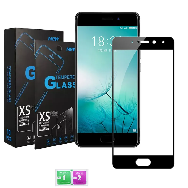 For Alcatel 3V 2019 Full Cover Tempered Glass Black edge glue Screen protector LG Aristo 4 Stylo 5 K40 Samsung A10E METRO PCS