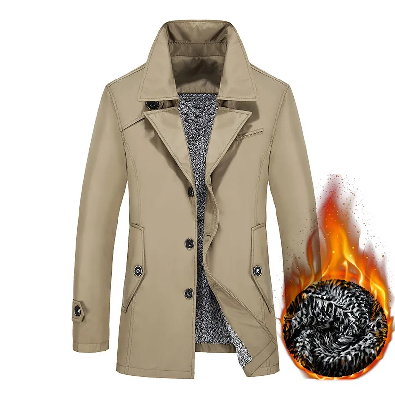 Höst Mode Mäns Trench Coat Male Blazer Design Business Casual Suit Jacka Vinter Tjock Varm Windbreaker Plus Storlek 8XL 9XL