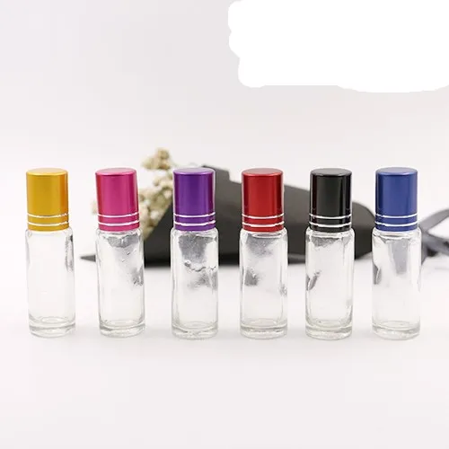 Cam Rulo Topları Ile 4 ml Cam Uçucu Yağ Rulo Şişeleri Aromaterapi Parfümler Dudak Balms Rulo Şişeler
