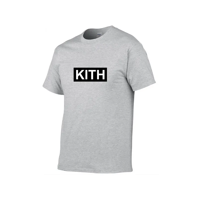 여름 패션 러닝 망 티셔츠 KITH 패션 편지 인쇄 티 멋진 반팔 크루 넥 티셔츠 남자 여자상의