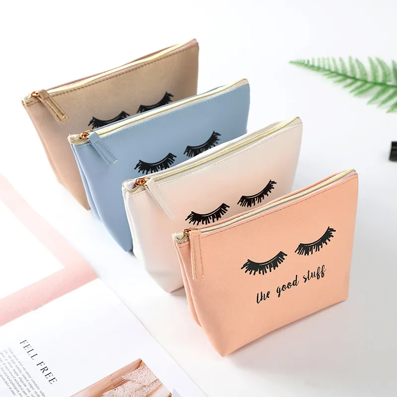 Bolsa kawaii Cílios Cosméticos Bolsa PU Maquiagem Bolsa Beleza Caso Vaidade Make Up Bag Para Mulheres Organizador de Viagem saco