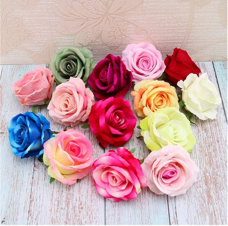 New 9cm Artificial Flowers Silk Roses Heads Paper Flowers Online