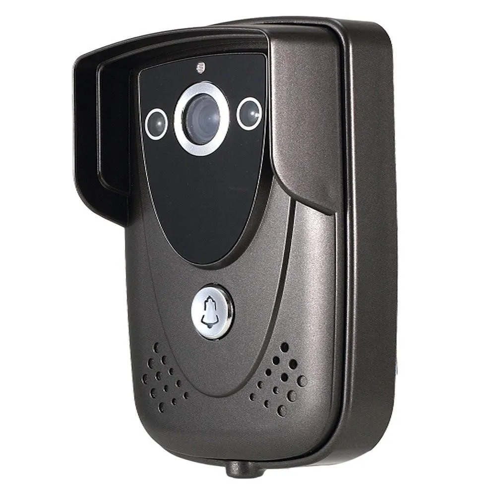 ENNIO SY819FCID11 Moniteur d'interphone de sonnette de téléphone de porte vidéo de 7 pouces avec kit de caméra IR de porte-clés RFID - Gris