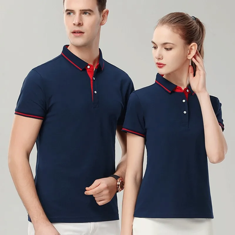 Unisex Teamwear Lässige sportliche Polo-T-Shirts 100 % Baumwolle Kurzarm-T-Shirts Männer Frauen Slim Fit Kontrast-Innenkragen Aktivitäten Blanko-T-Shirts