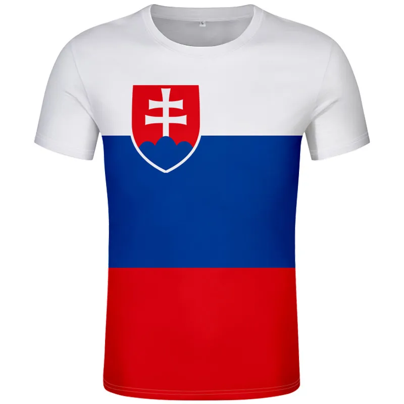 Slovakien Manlig T Shirt Beställnings- namnnummer T-tröja Nation Flag SK Slovensko Land Slovakiska College Skriv ut Foto Diy Kläder