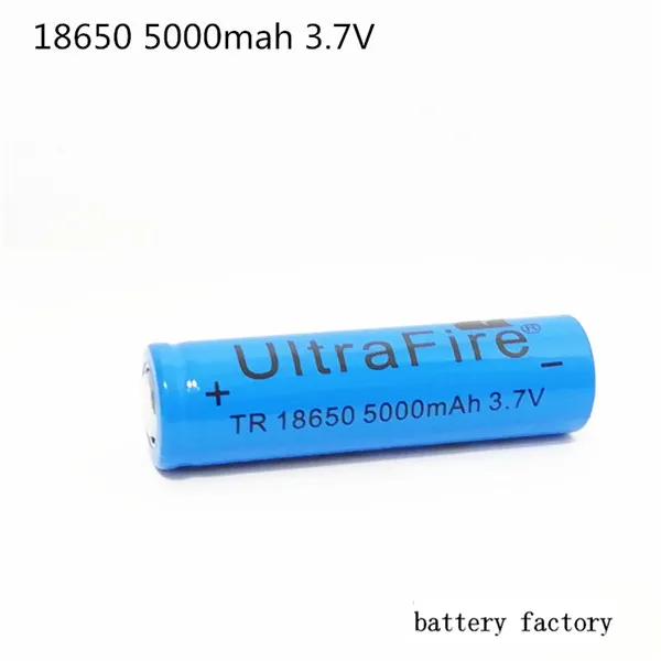 UltreFire плоской головкой батареи 18650 5000mAh 3.7V перезаряжаемые е литиевая батарея Бесплатная доставка