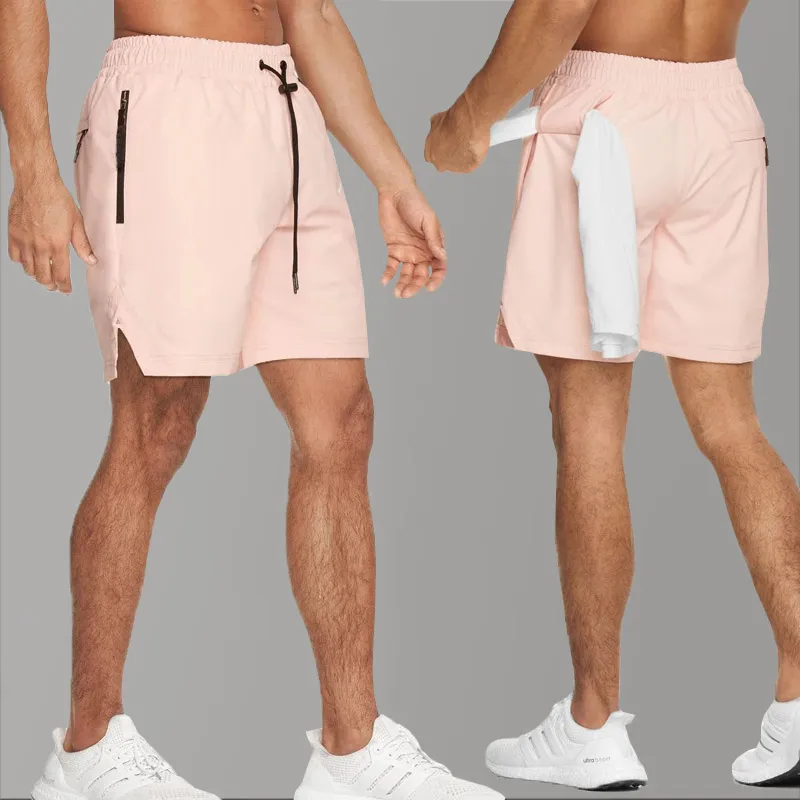 Pantaloncini da uomo Allenamento Spandex Atletico Uomo Moda Palestra Rosa Asciugatura rapida Sport Estate Compressione Para Hombre Corsa