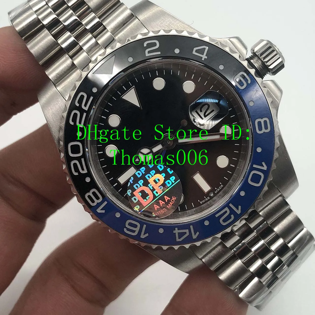 Basel 2019 Ny GMT Klocka Bästa kvalitetsklockor 2836 Rörelse BlackBlue Ceramic Bezel 316L Rostfritt stål Mens 126710 Klockor